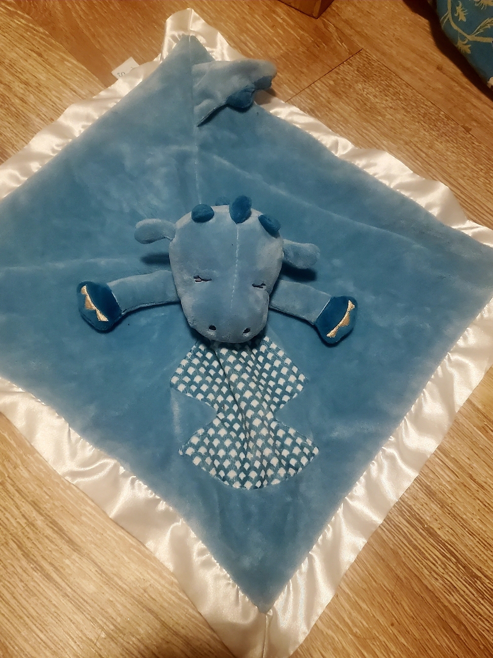 Douglas Baby, Blue Plush Dinosaur Lovey Security Blanket